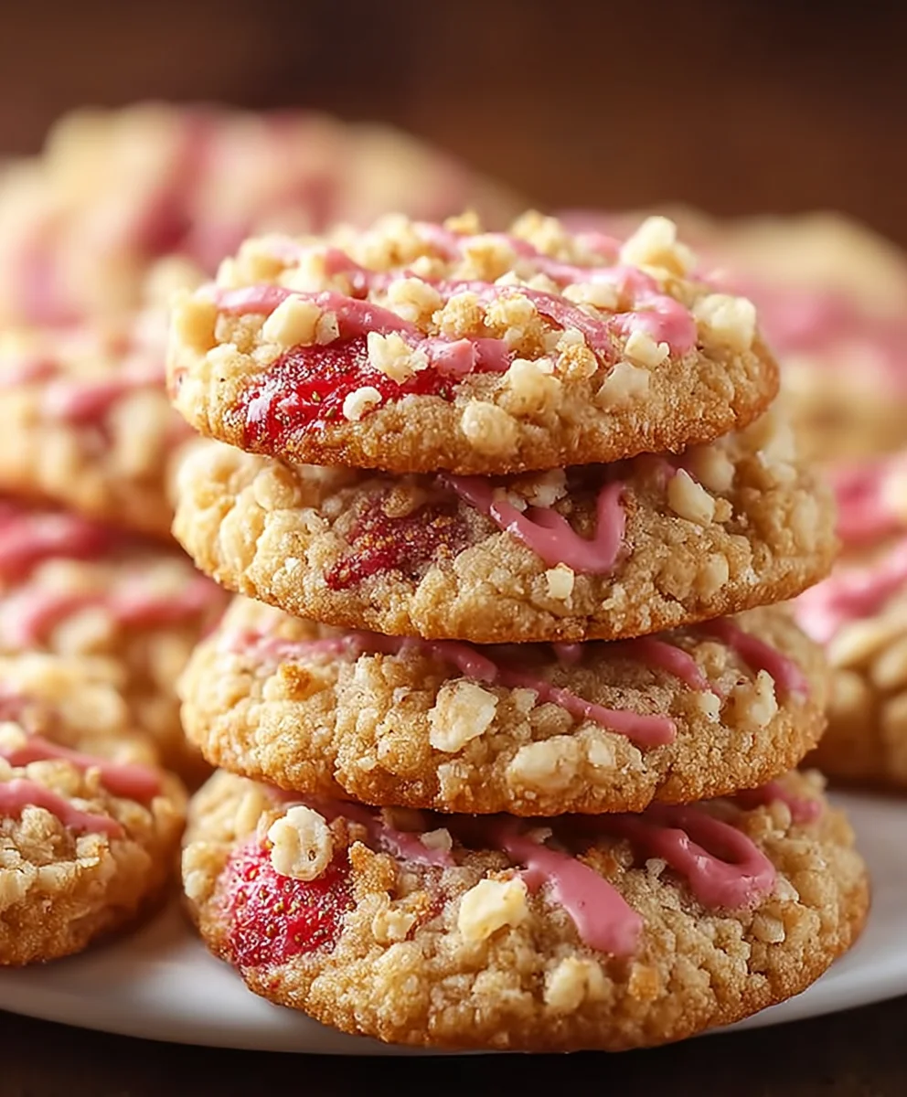 Strawberry Crunch Cookies- Easy Delicious Recipe