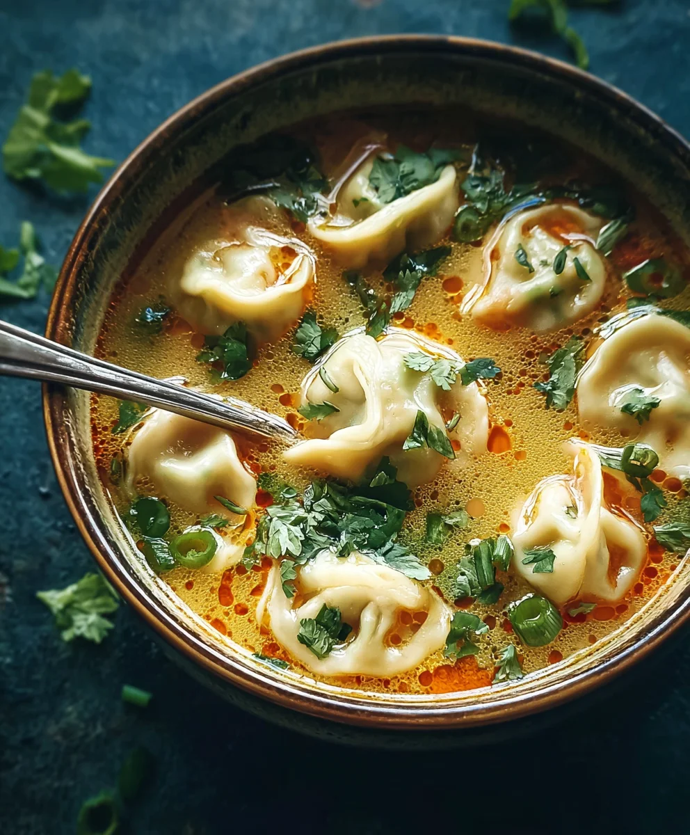 Cozy Beef Potsticker Soup-Comforting Thai Night In