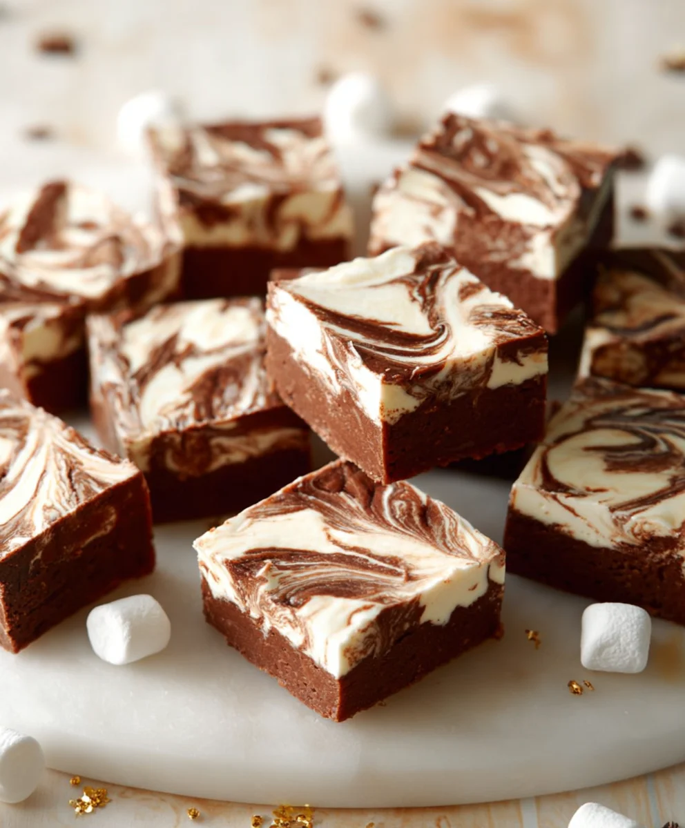 Marshmallow Swirl Fudge-Decadent Easy Recipe