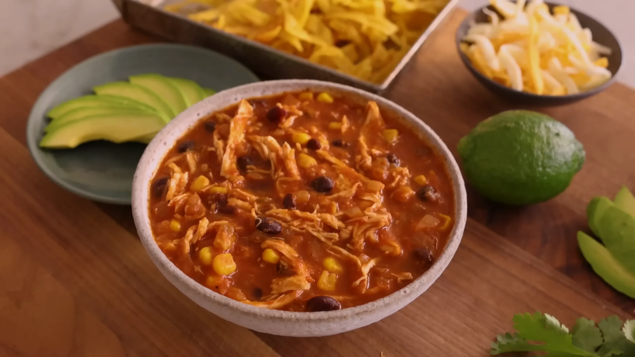 Easy Crockpot Chicken Tortilla Soup Recipe