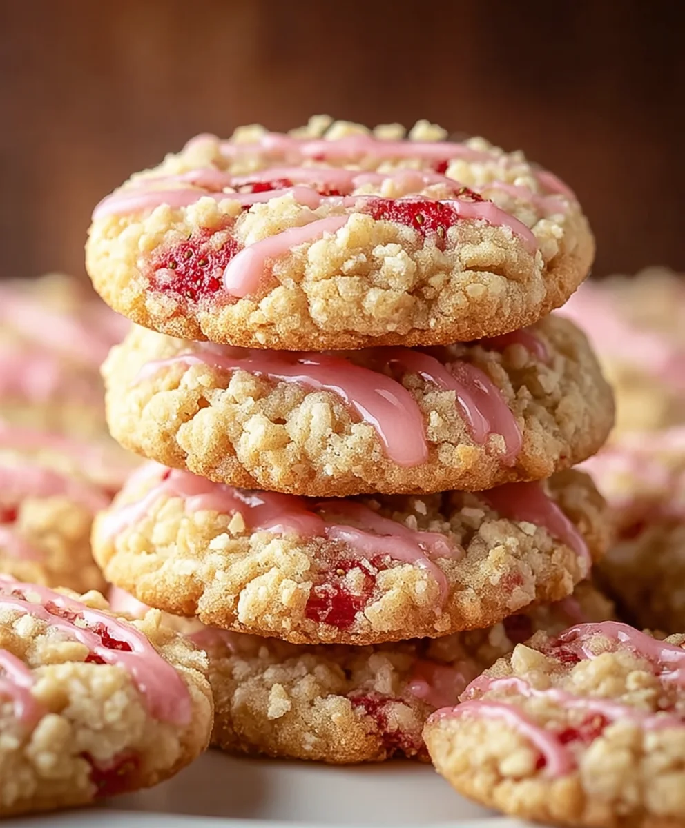 Strawberry Crunch Cookies- Easy Delicious Recipe