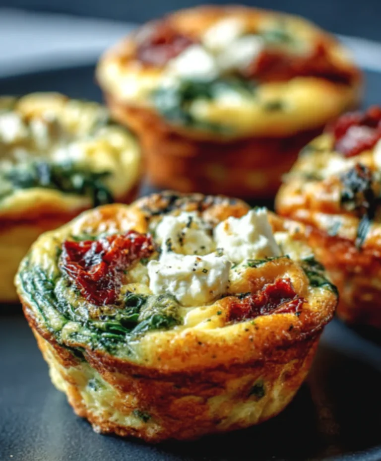 Spinach Feta Sun-Dried Tomato Egg Muffins-Easy & Delicious