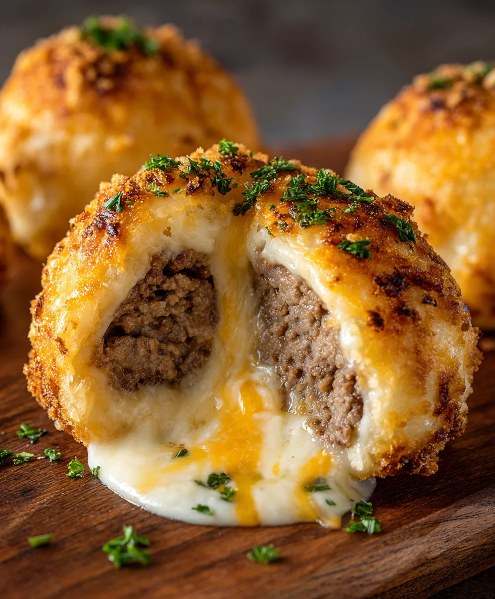 Garlic Parmesan Cheeseburger Bombs Recipe