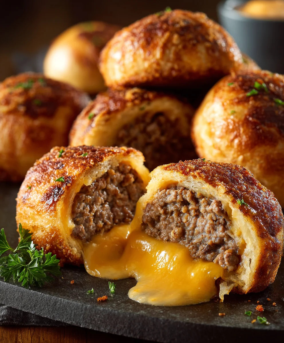 Garlic Parmesan Cheeseburger Bombs Recipe