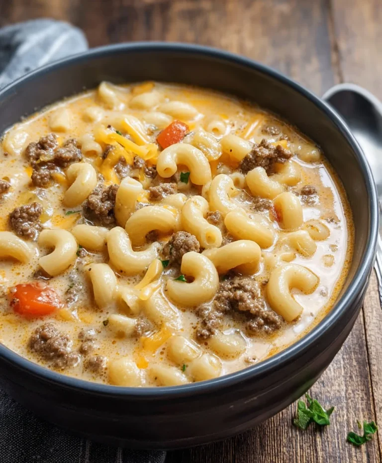 Cheeseburger Macaroni Soup – Creamy Comfort