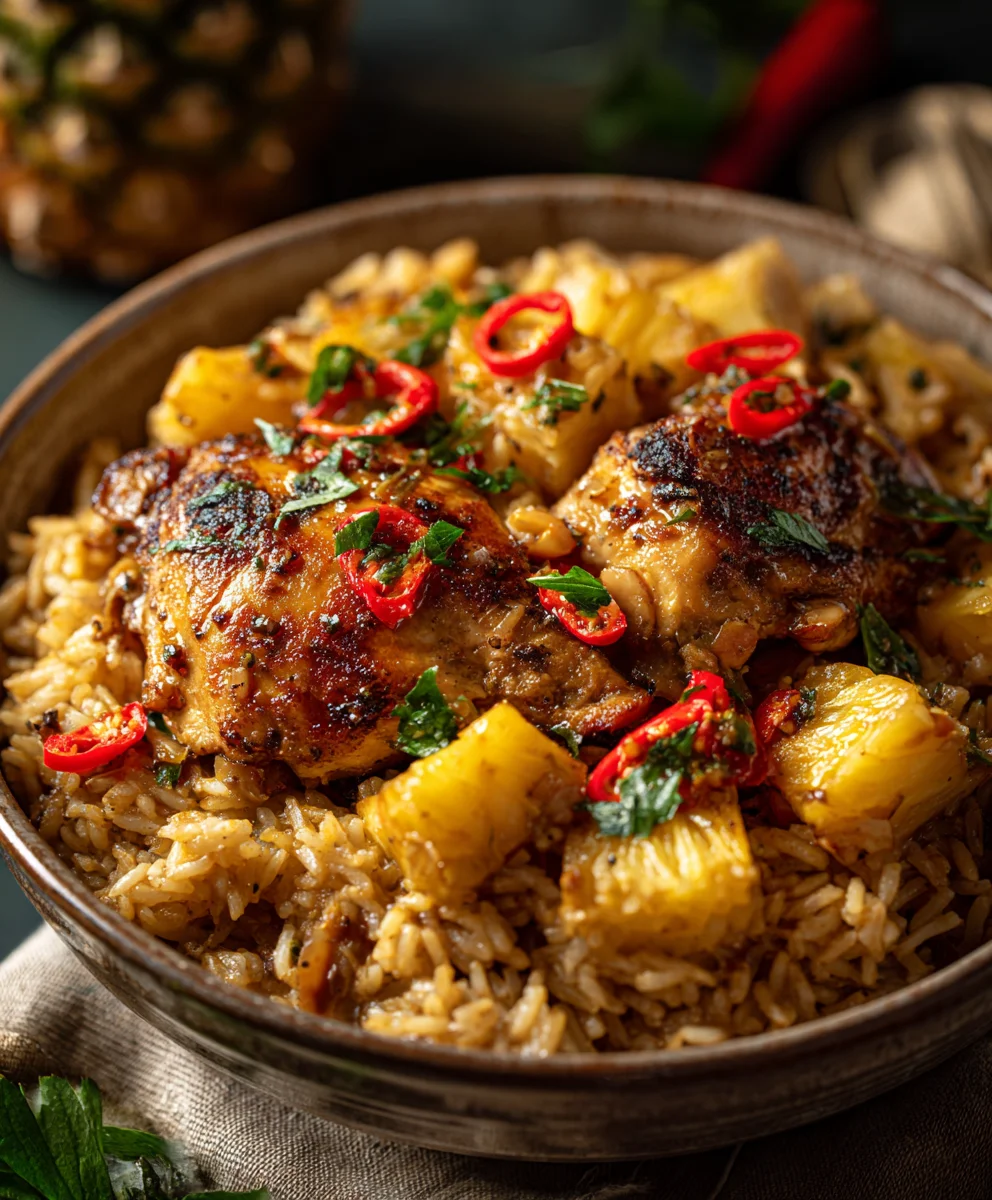 Pineapple Chicken Rice-Sweet Savory Easy Dinner