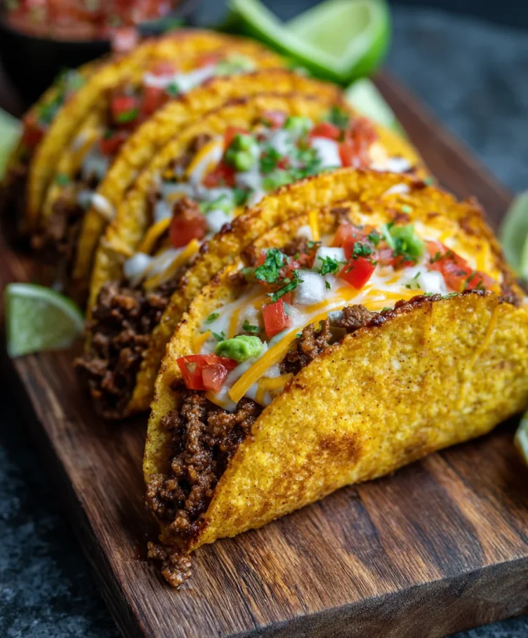 Oven-Baked Cheesy Beef Tacos Crispy Loaded