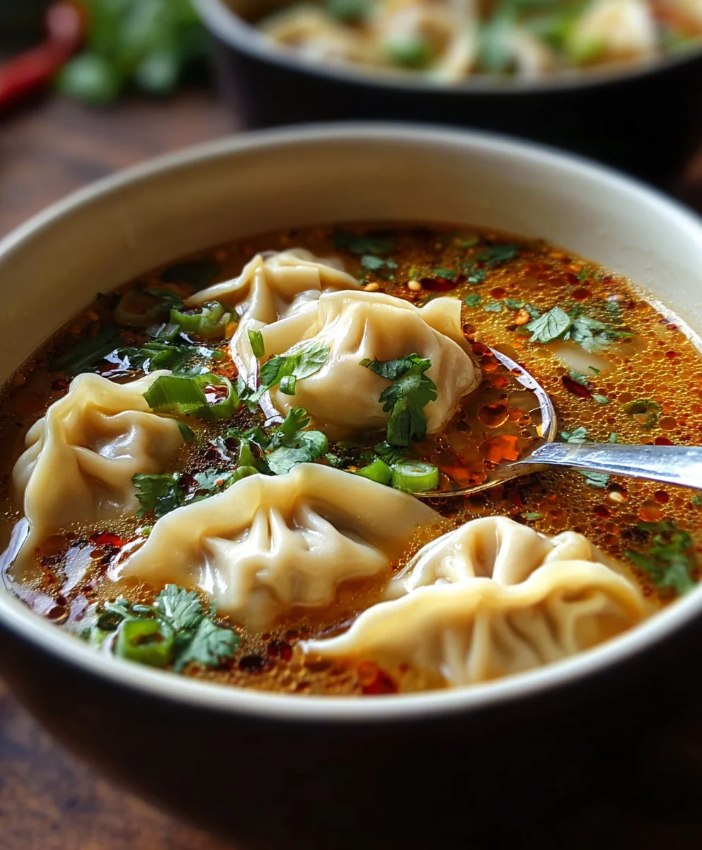 Cozy Beef Potsticker Soup-Comforting Thai Night In