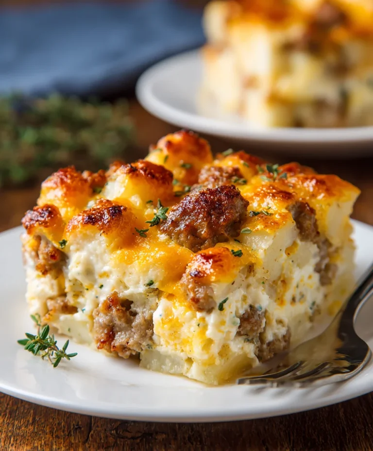 Cheesy Ranch Beef Sausage Potatoes Bake