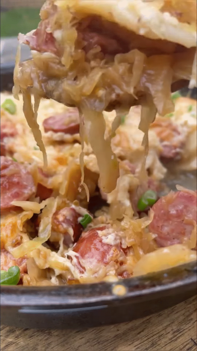 Classic Crockpot Pierogi Casserole with Kielbasa