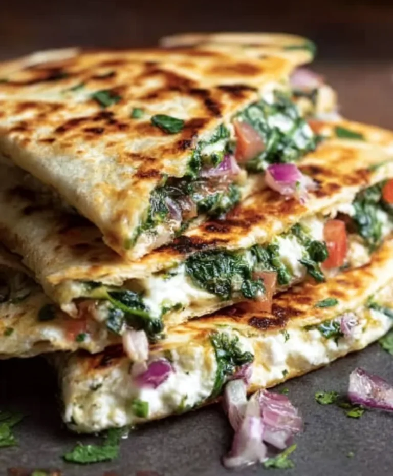 Mediterranean Quesadillas Spinach Feta Mozzarella Red Onion