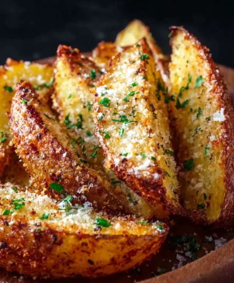 Garlic Parmesan Potato Wedges-Crispy Baked Delight