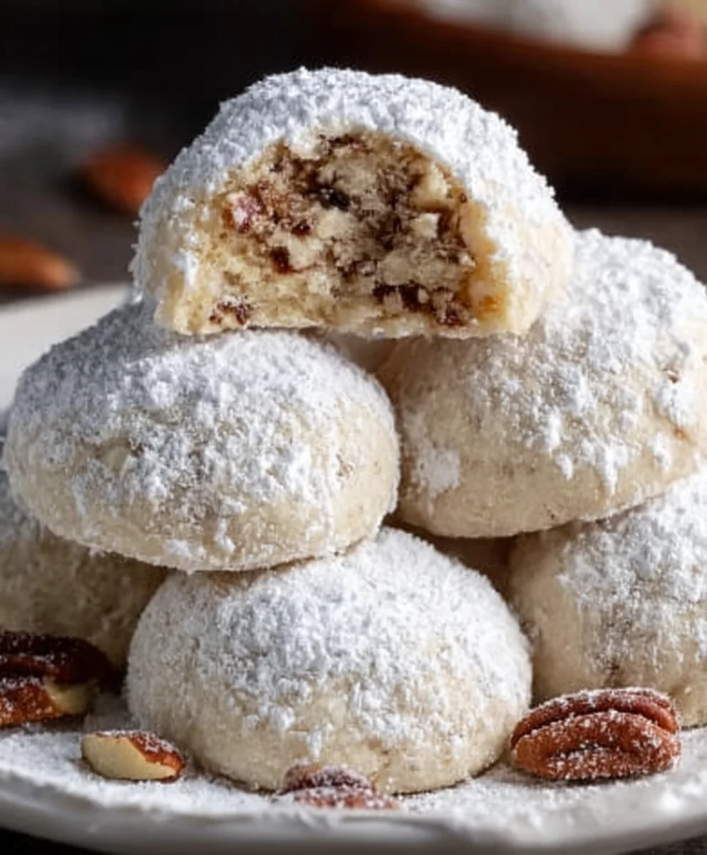 Buttery Pecan Snowball Cookies-Holiday Favorite