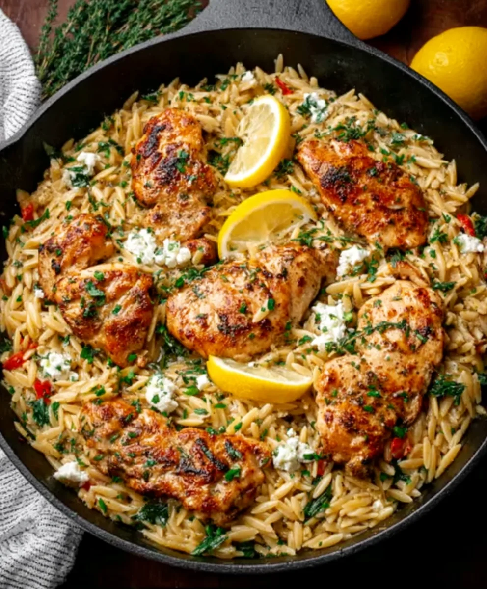 Lemon Feta Chicken Orzo Recipe-Ultimate Flavor