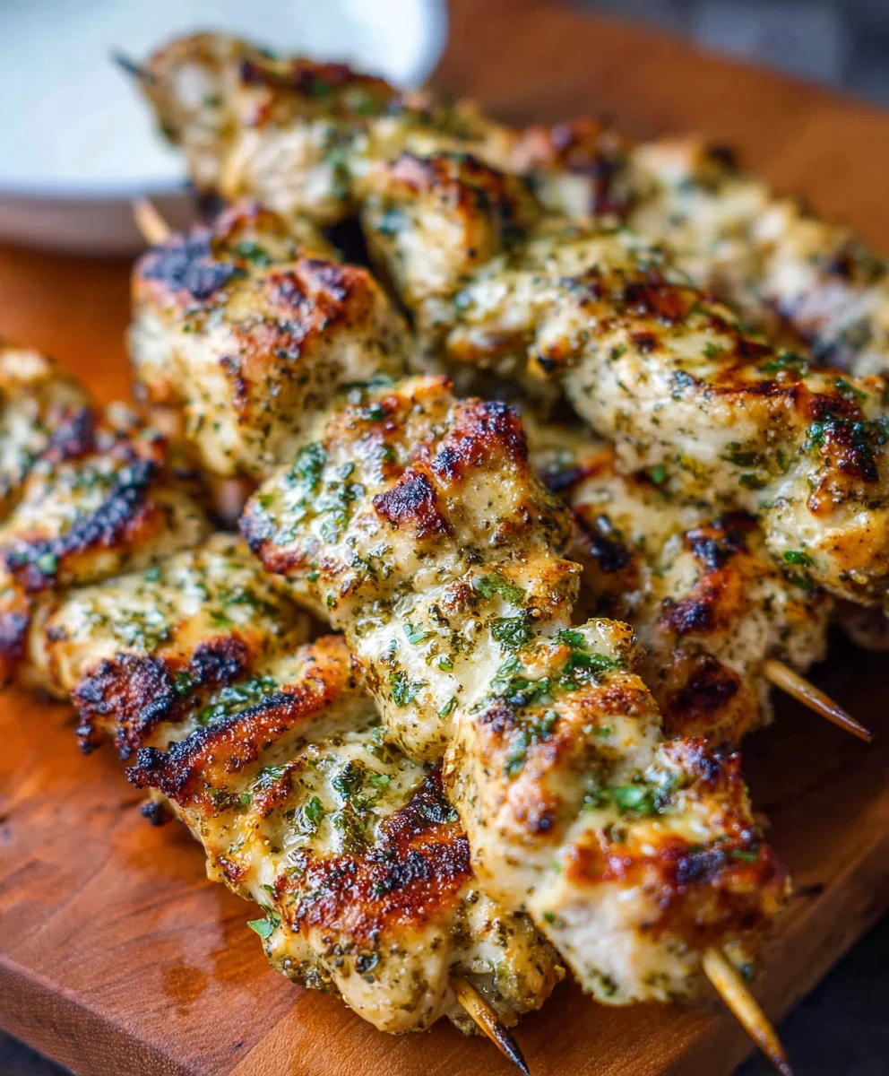 Garlic Parmesan Beef Skewers-Easy & Delicious