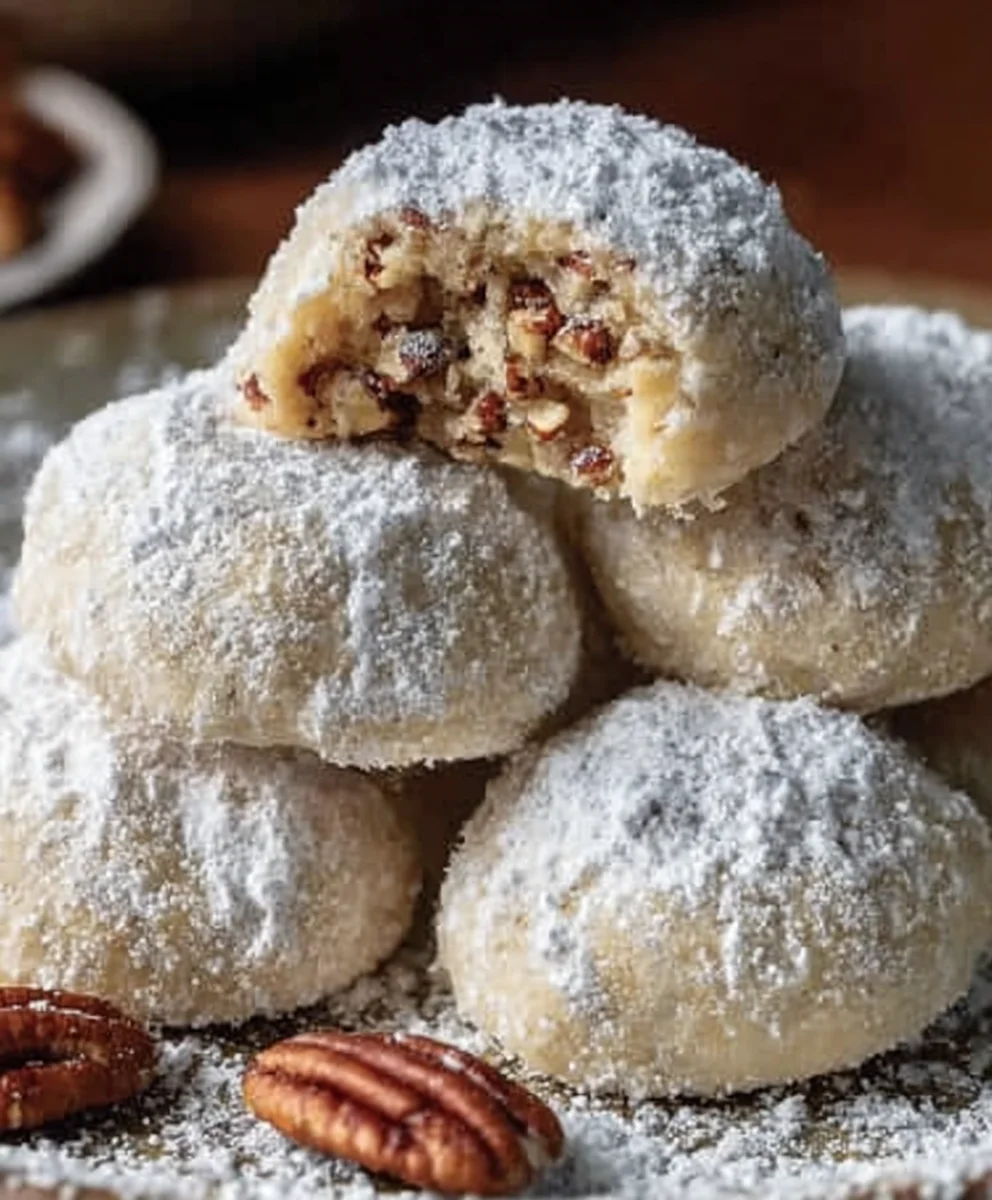 Buttery Pecan Snowball Cookies-Holiday Favorite