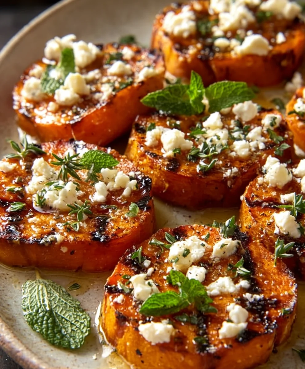 Honey Feta Roasted Sweet Potato Rounds Recipe