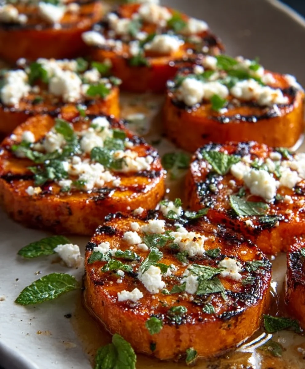 Honey Feta Roasted Sweet Potato Rounds Recipe