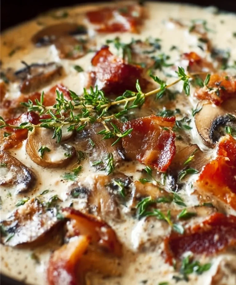 Creamy Beef Beef Bacon Mushroom Thyme Sauce
