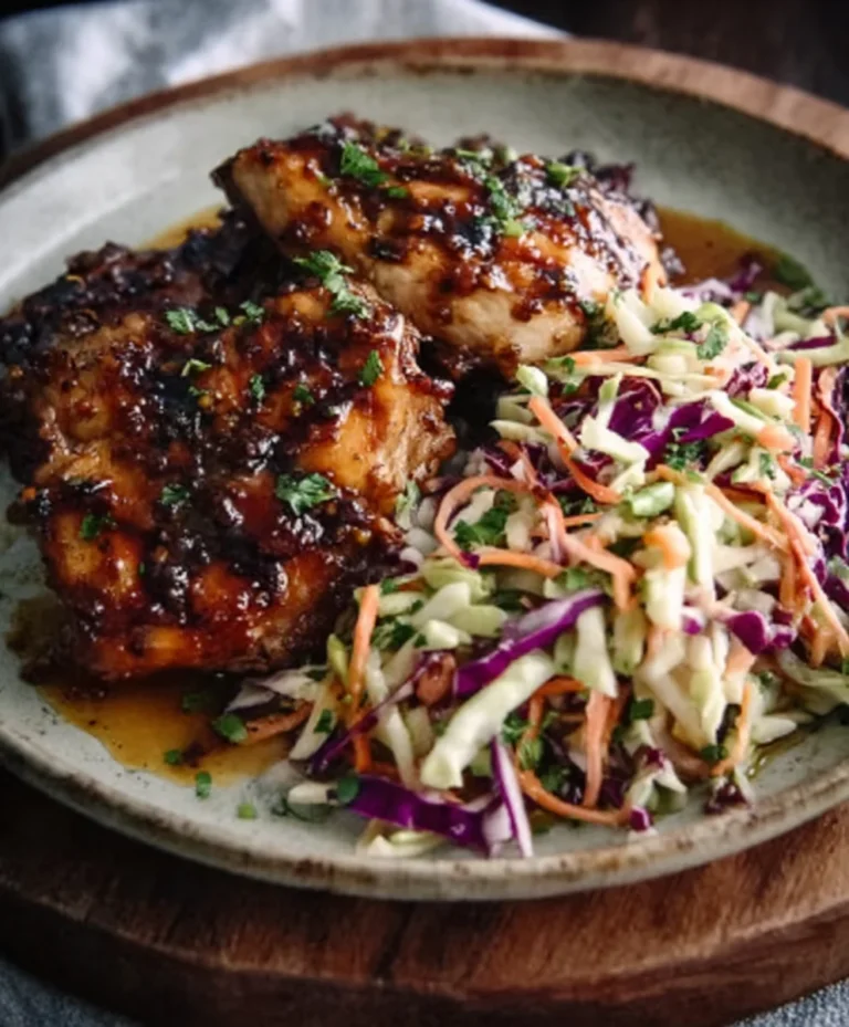 Sticky Apple Cider Chicken – Autumn Slaw
