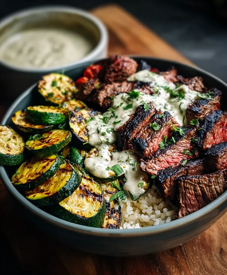 Grilled Steak Bowl-Zucchini Bliss Sauce Recipe