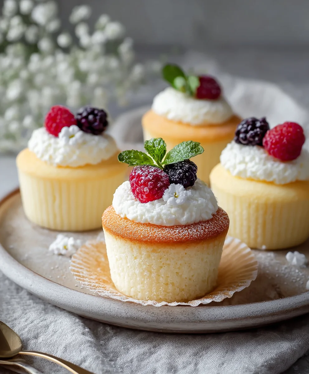 Fluffy Japanese Cheesecake Cupcakes - Easy Bake