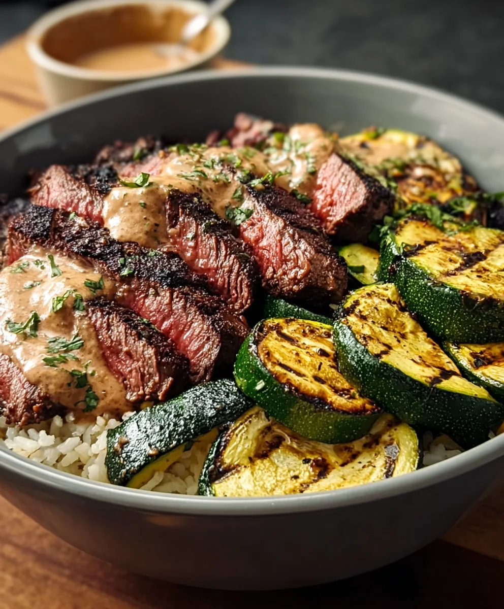 Grilled Steak Bowl-Zucchini Bliss Sauce Recipe