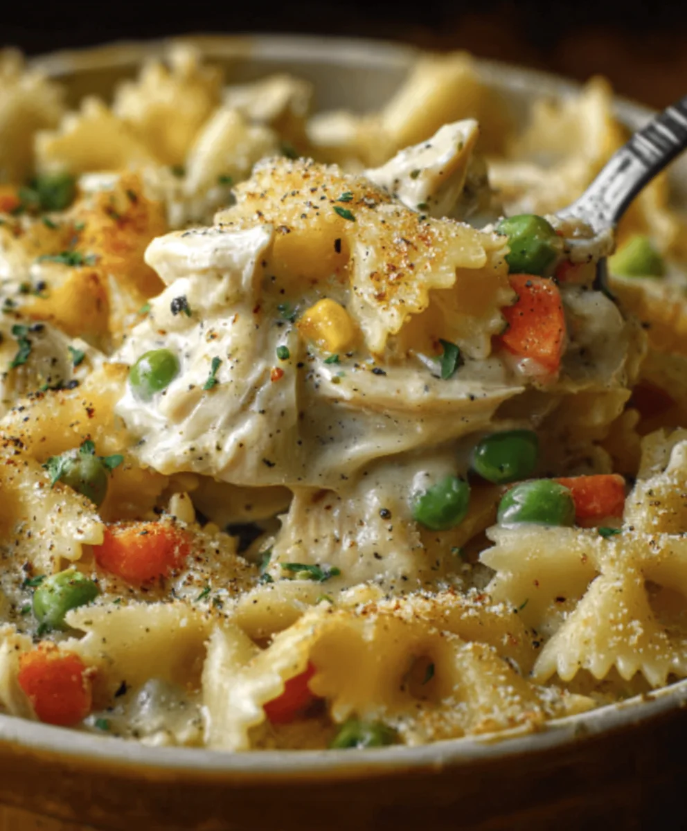 Easy Chicken Pot Pie Pasta Recipe - Comfort Food In Minutes