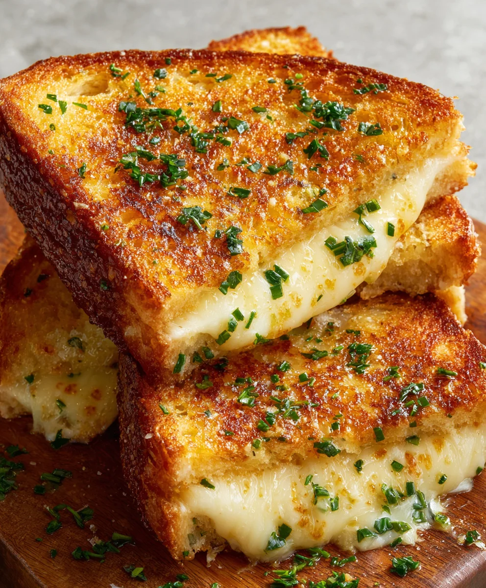 Garlic Bread Grilled Cheese- Ultimate Comfort Food
