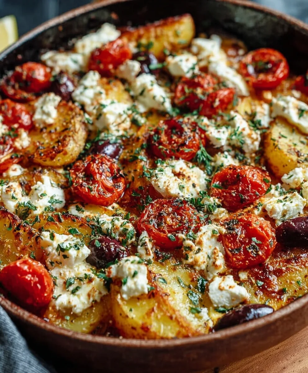 Easy Baked Feta Potatoes One-Pan Mediterranean