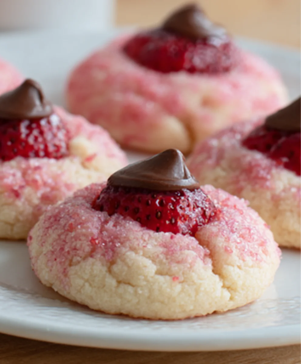 Strawberry Kiss Cookies - Sweet & Easy Dessert Recipe