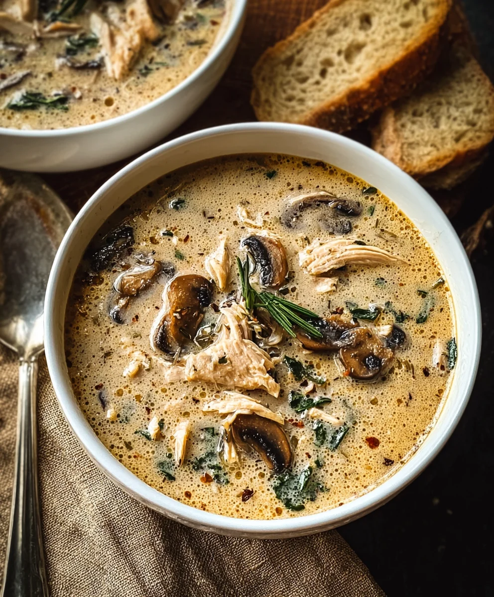 Creamy Rotisserie Chicken Mushroom Soup Recipe