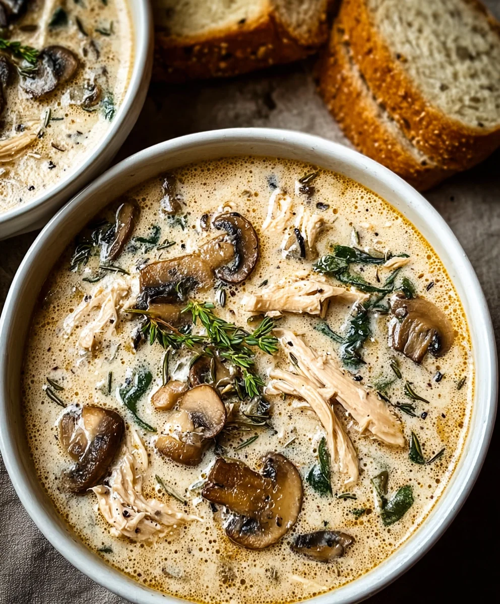 Creamy Rotisserie Chicken Mushroom Soup Recipe
